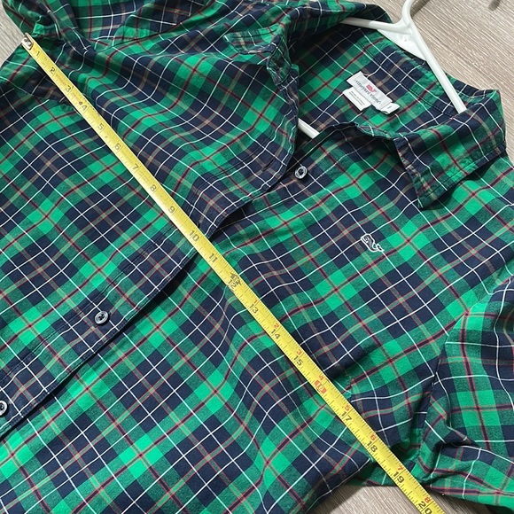 🌹 Vineyard Vines | green plaid cotton button down shirt size 8 - Picture 6 of 9